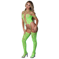 Magic Silk Seamless Bodystocking Neon Lime O/S