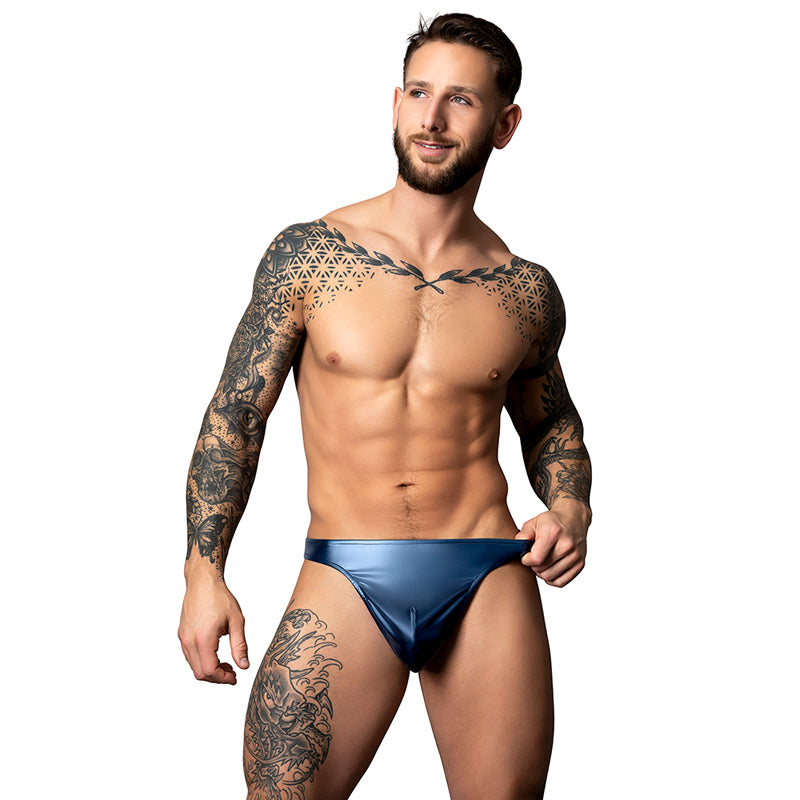 Male Power Liquid Onyx 2.0 Thong Blue S/M