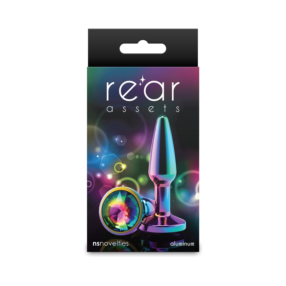 Rear Assets Tapered Anal Plug - Multi/Rainbow (Small)