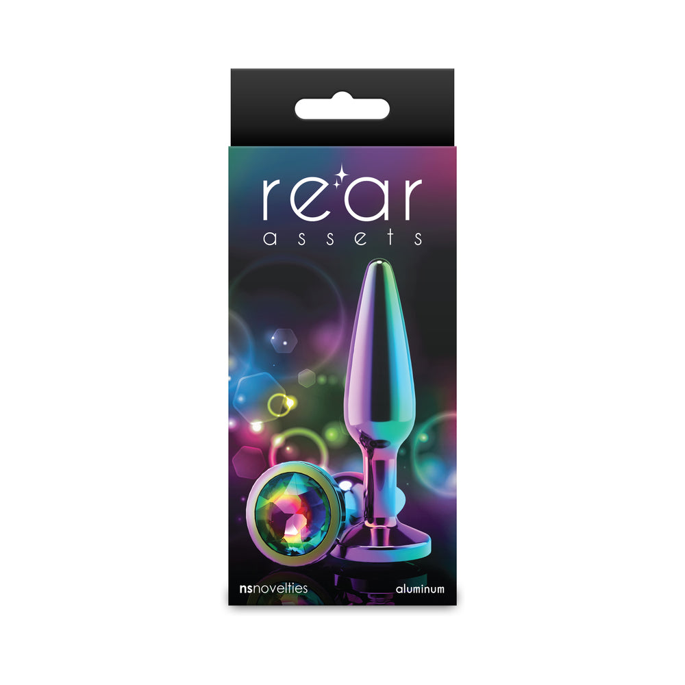 Rear Assets Tapered Anal Plug - Multi/Rainbow (Medium)