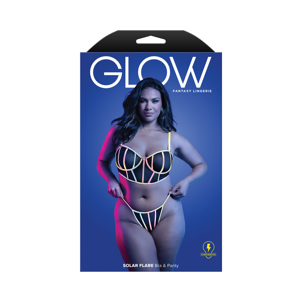 FL Glow Solar Flare Underwire Bra & Panty Set - Queen