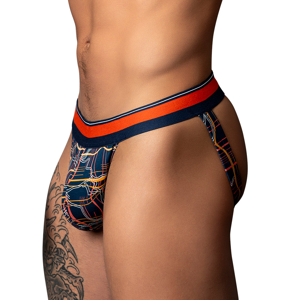 Soo Cumfy Jock Navy/Orange by Male Power