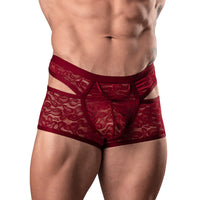 Male Power Lucifer Cutout Short Burgundy S