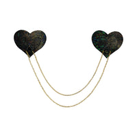 Black Shattered Disco Ball Heart Nipple Pasties