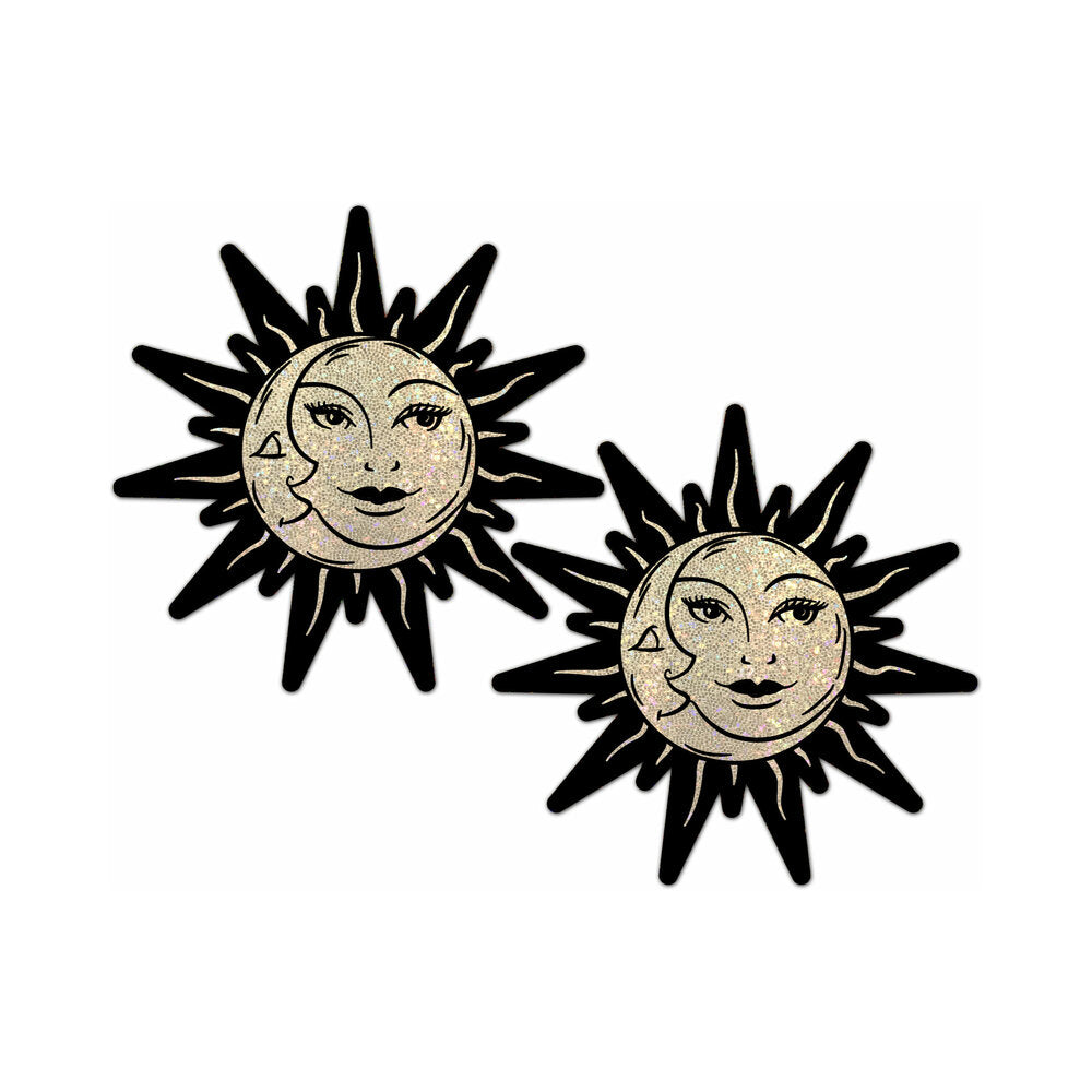 Pastease Sunburst Nipple Pasties - Sun & Moon Faces