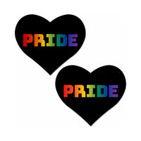 Rainbow PRIDE on Black Heart Pasties