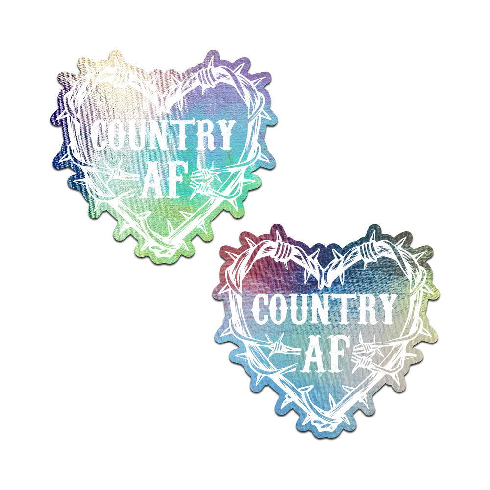 Holographic Barbed Wire Heart Pasties