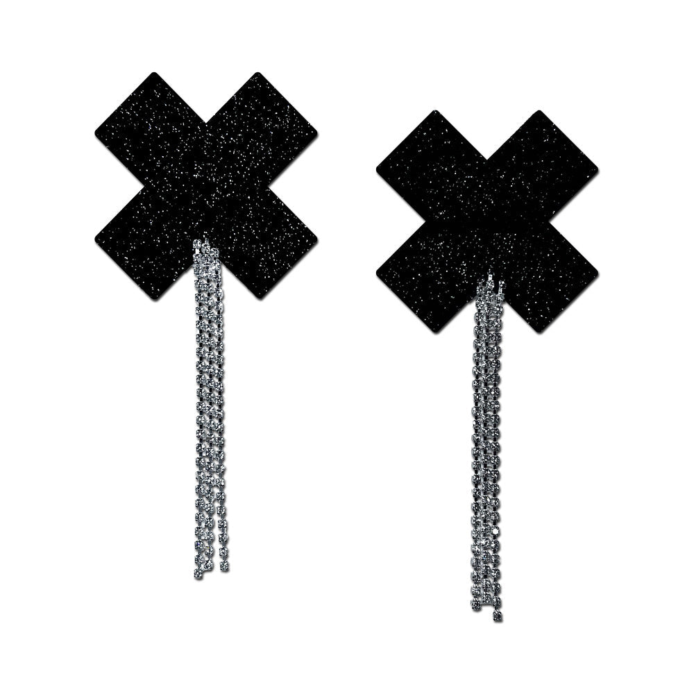 Black Sparkle Plus X Tassel Pasties
