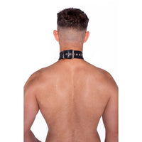 Prowler RED Leather Collar with Strap