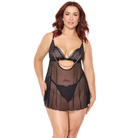 Coquette Pleasure Lingerie Babydoll & G-String Set Plus Size