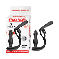 Enhancer Vibro Plug & Penis Sheath Black Anal Toy