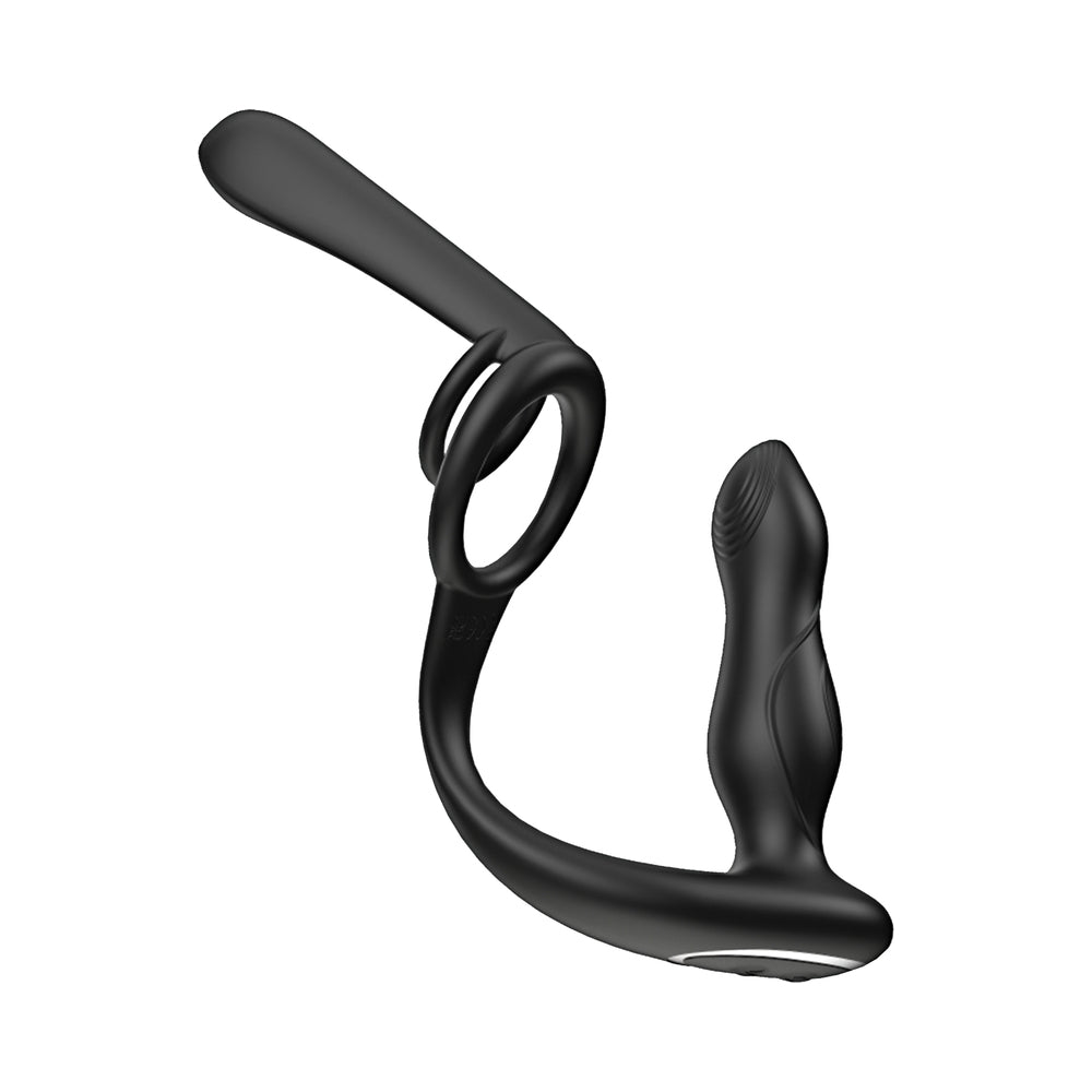 Enhancer Vibro Plug & Penis Sheath Black Anal Toy
