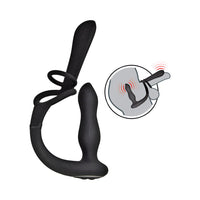 Enhancer Vibro Plug & Penis Sheath Black Anal Toy