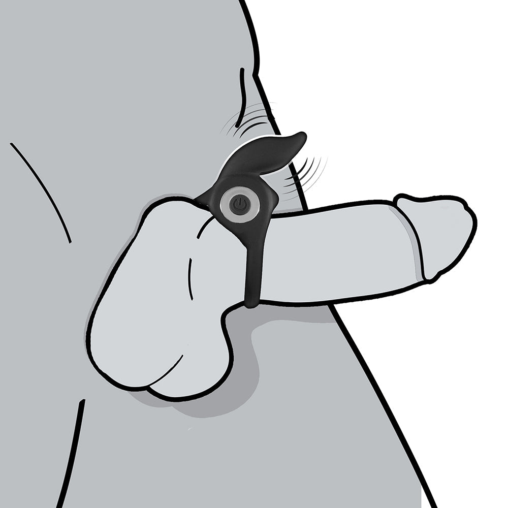Enhancer Vibrating Rabbit Cock Ring - Black