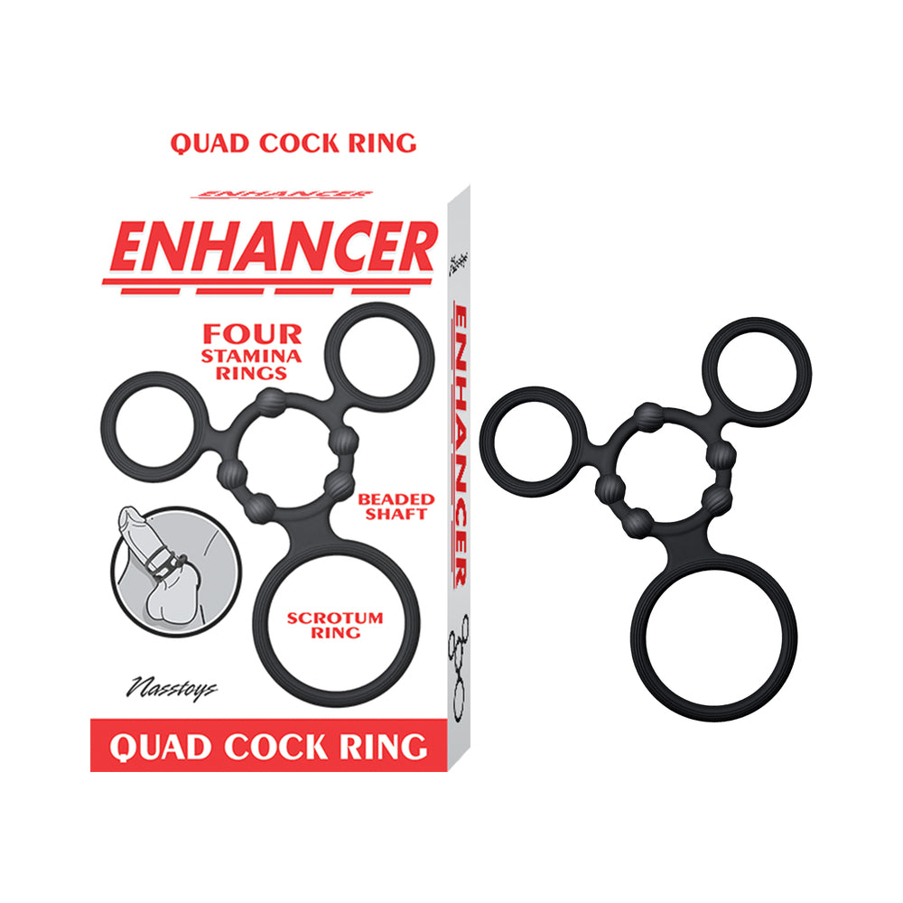 Enhancer Quad Cock Ring Set - Black