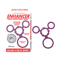 Enhancer Quad Cock Ring Set - Rubine Red