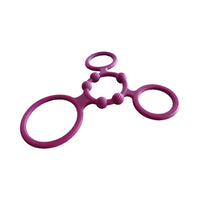 Enhancer Quad Cock Ring Set - Rubine Red