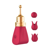 Gold Glam Tri-Tip Vibe Massager - Red