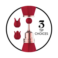 Gold Glam Tri-Tip Vibe Massager - Red