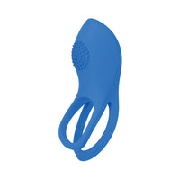 Gold Glam Cock Ring Vibrator - Blue