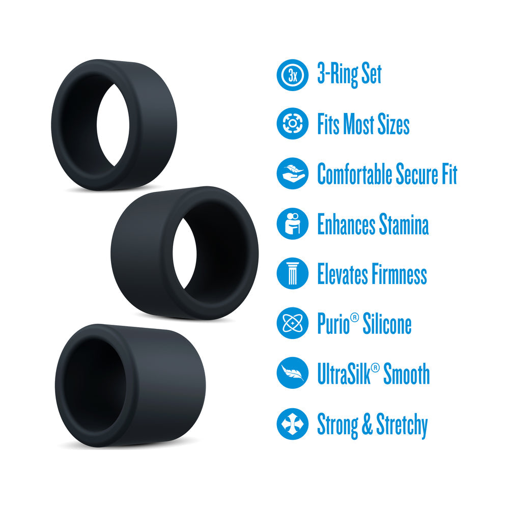 Performance Plus Accelerate Cock Ring Set - Black