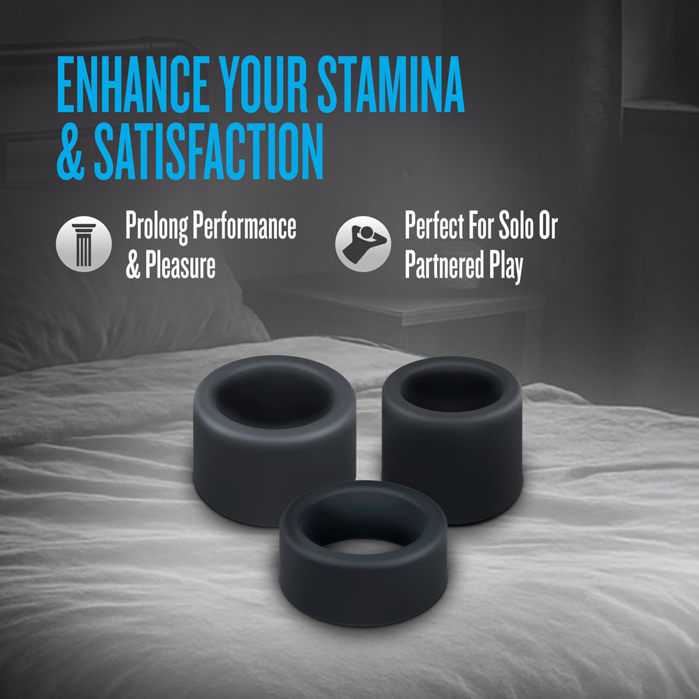 Performance Plus Accelerate Cock Ring Set - Black