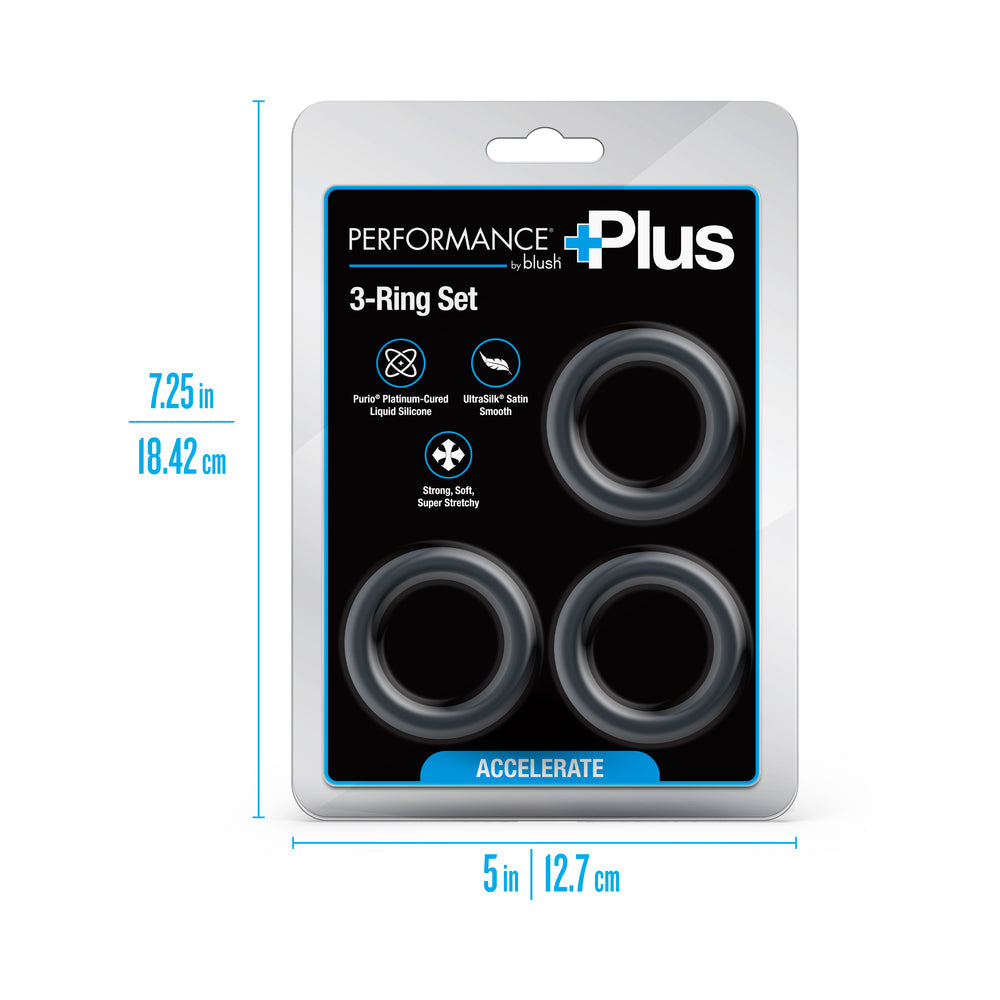Performance Plus Accelerate Cock Ring Set - Black