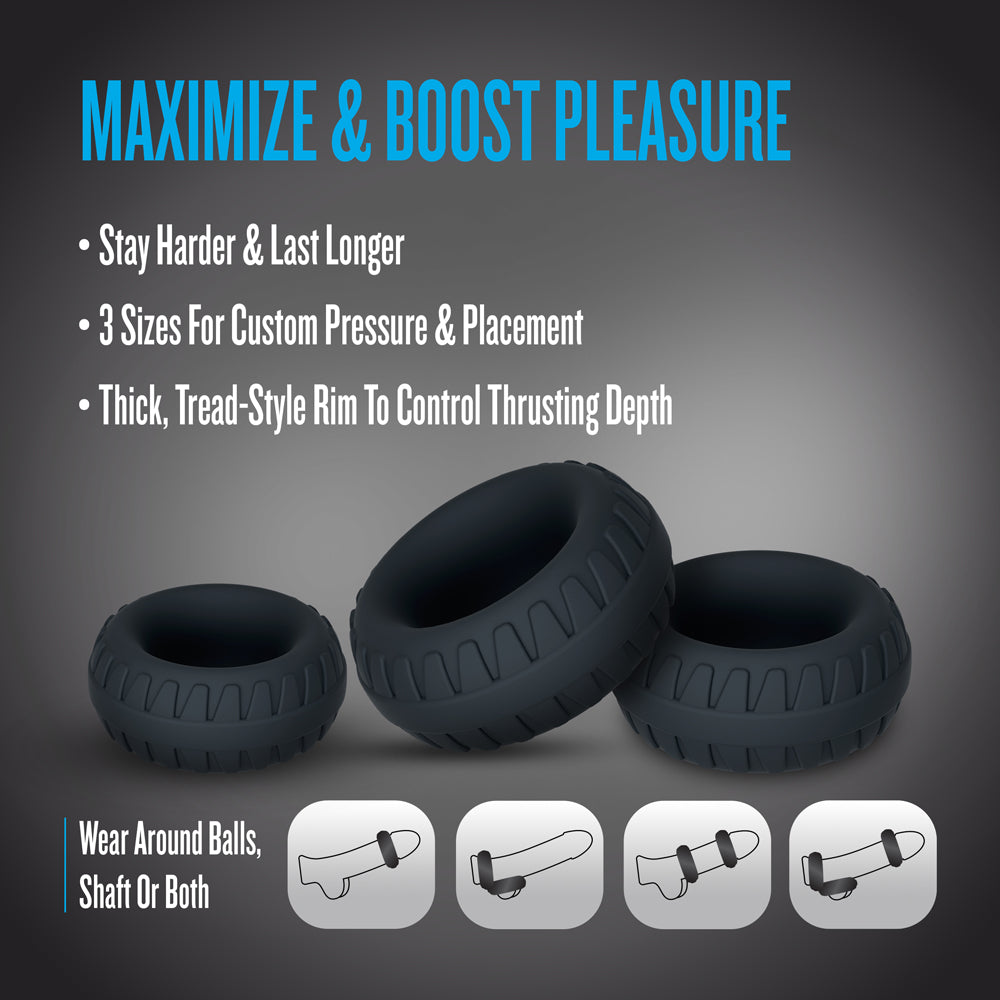 Performance Plus Cock Ring Set - Drift Black