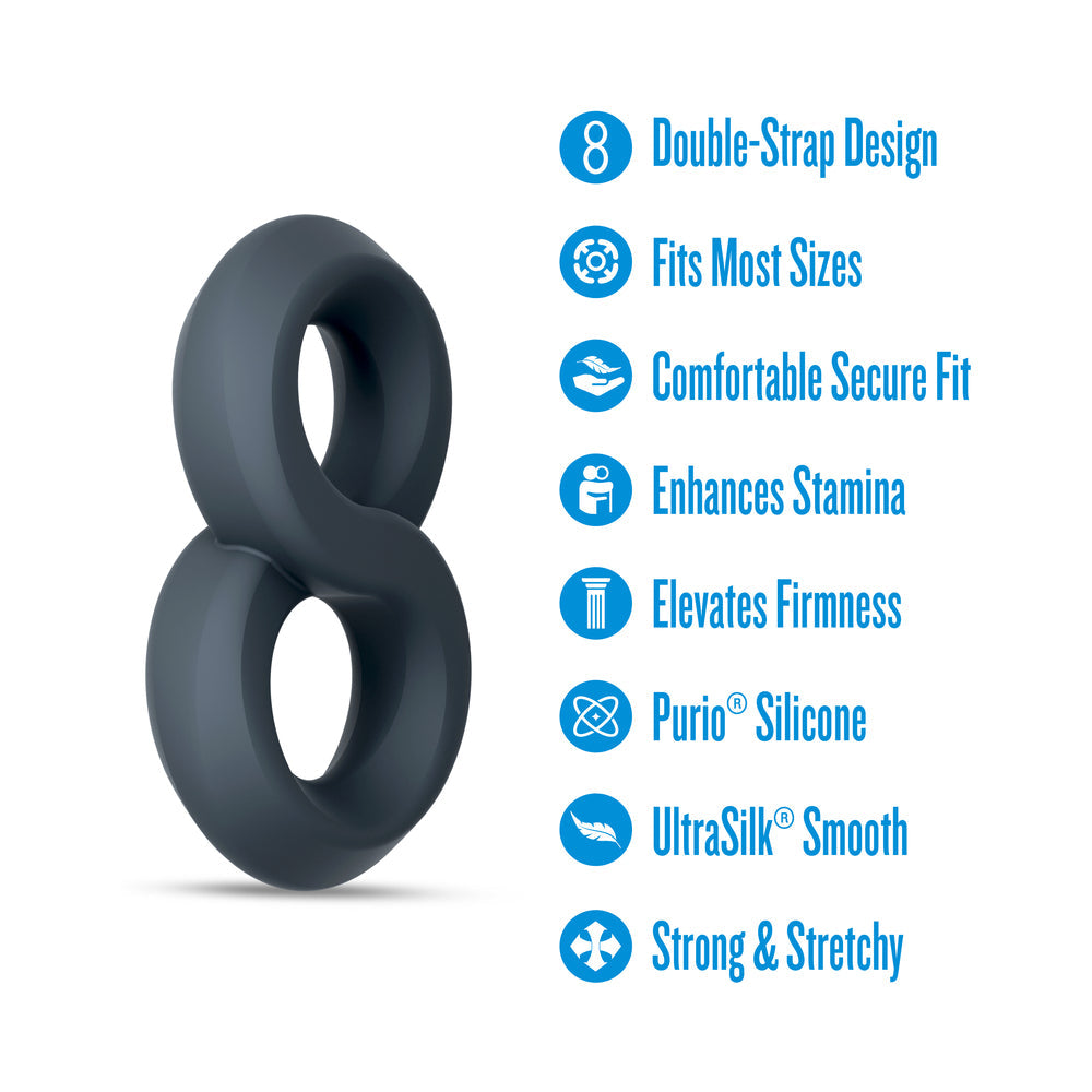 Performance Plus Double Strap Cock Ring - Launch Black