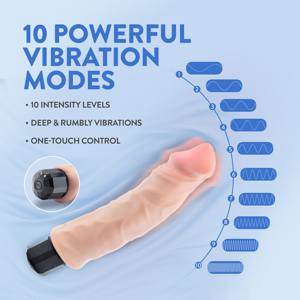 Au Naturel Vibrating Dildo - Big Easy Beige