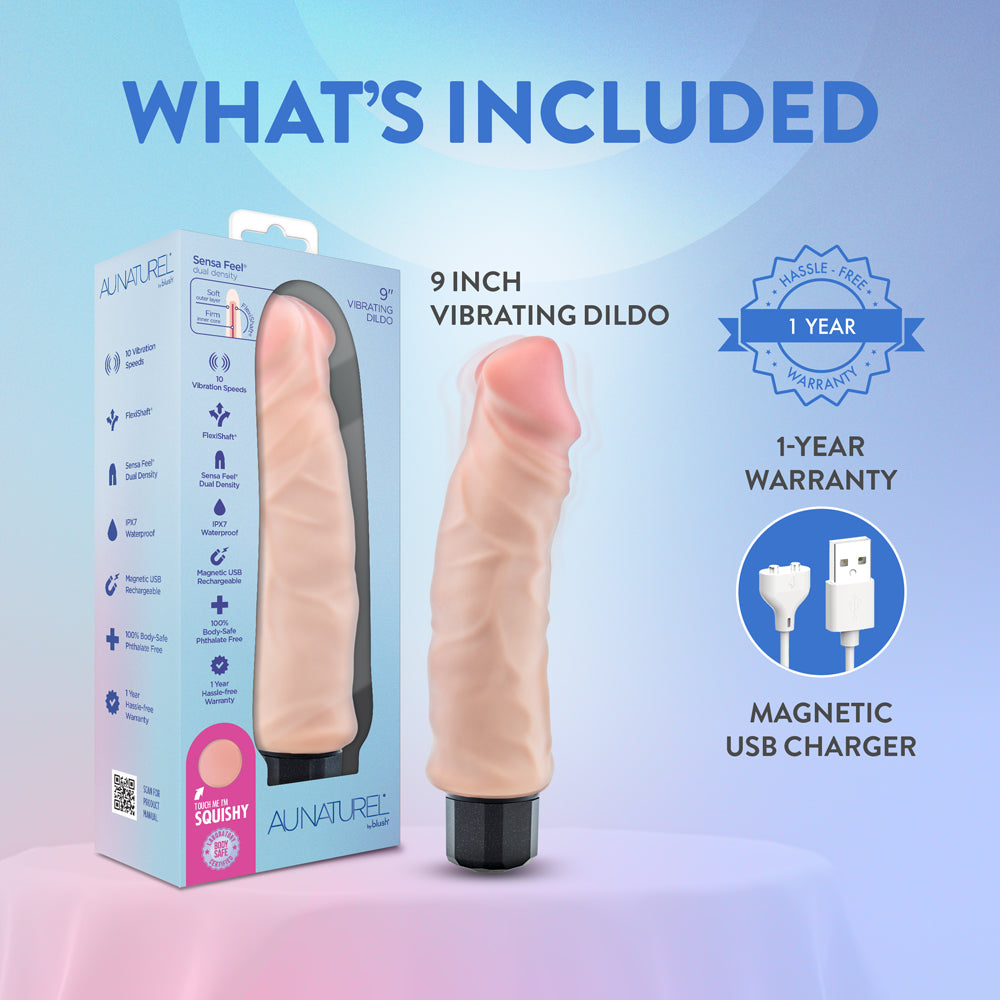Au Naturel Vibrating Dildo - Big Easy Beige