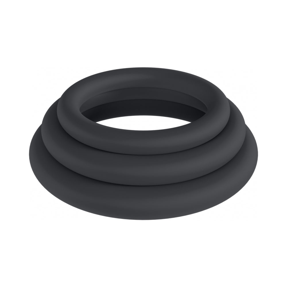 LEVELZ Classic Sili Cock Ring Set XS/S/M Black
