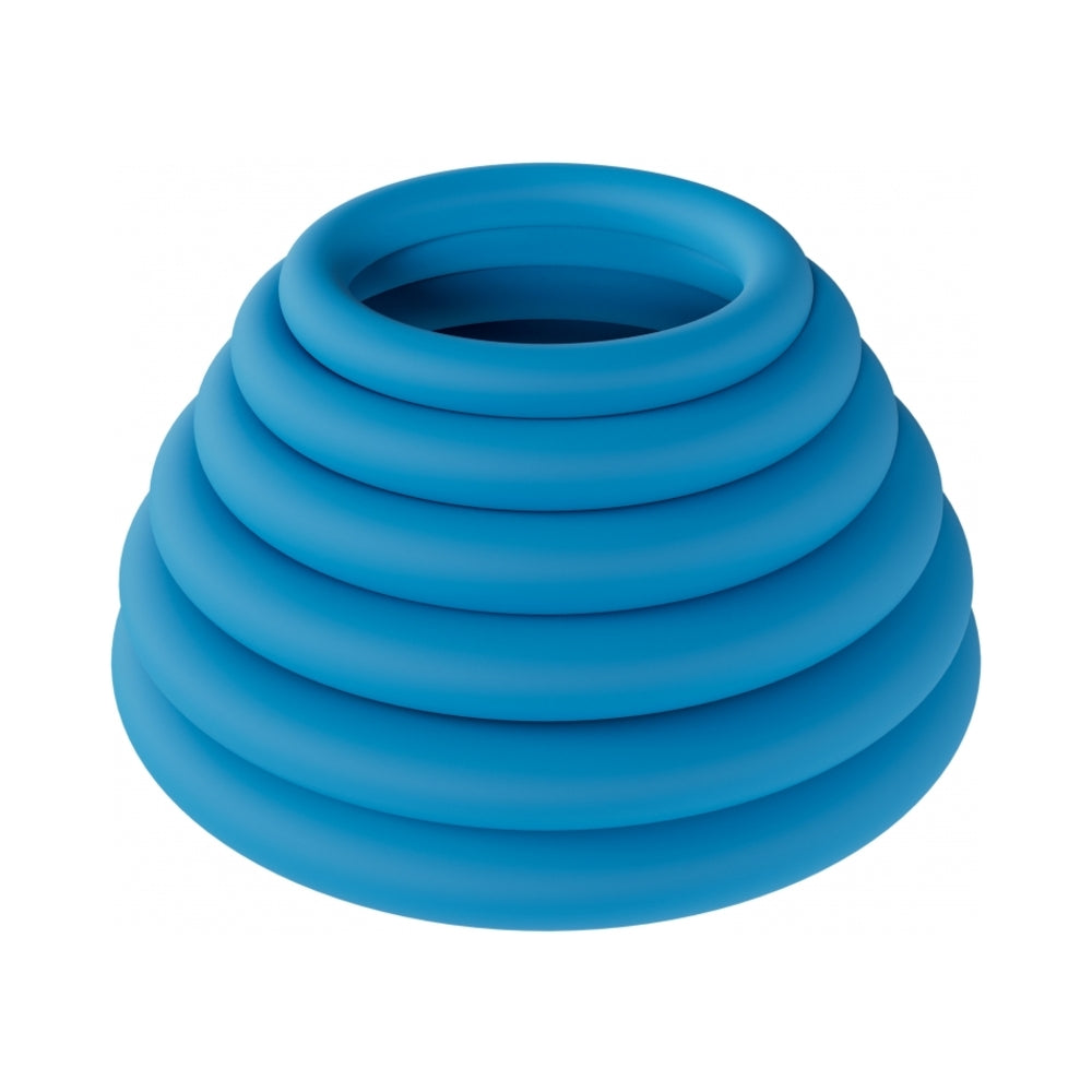 LEVELZ Classic Silicone Cock Ring Set - All Teal