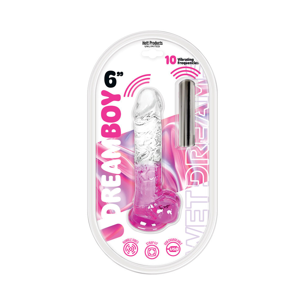 Vibrating Dream Boy Jelly Dildo 6-Inch