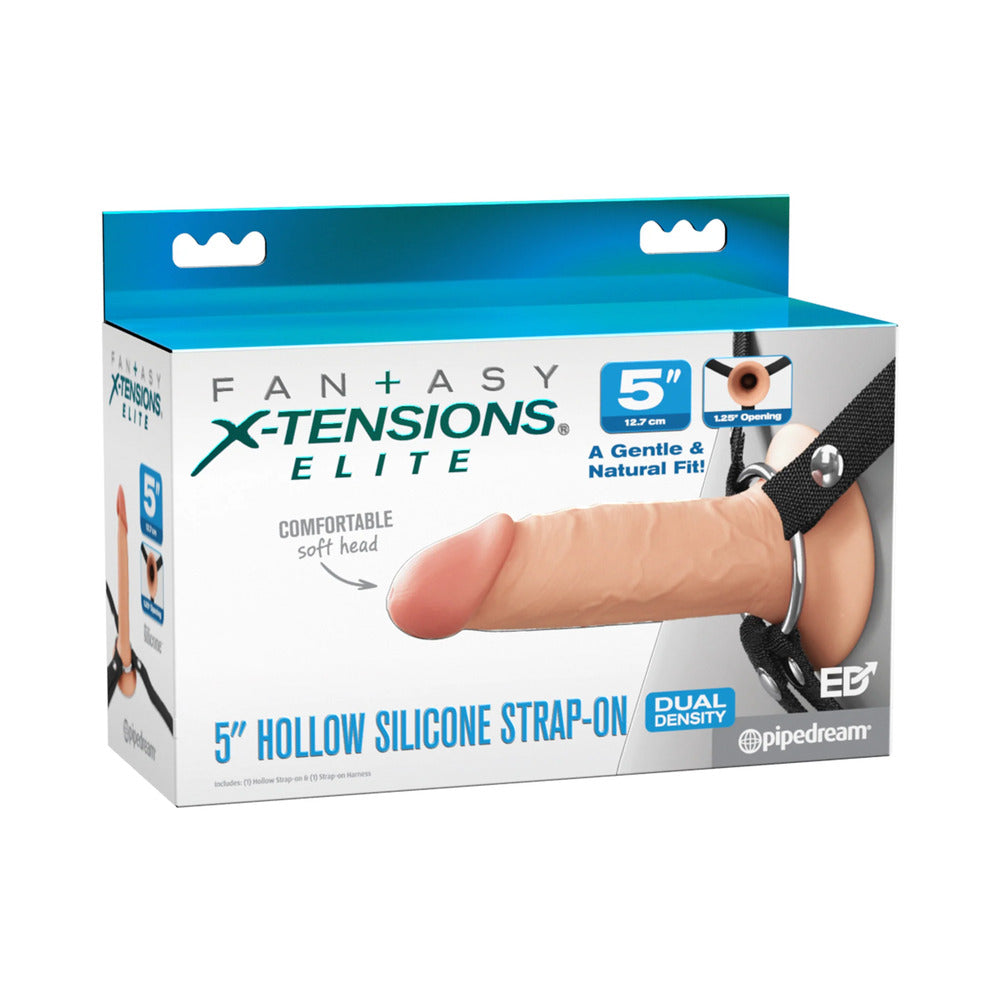FX Elite Hollow Strap-On Dual Density Dildo 5in