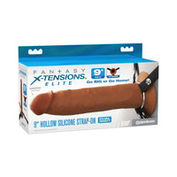 FX Elite Hollow Strap-On Dual Density Dildo 9in Brown
