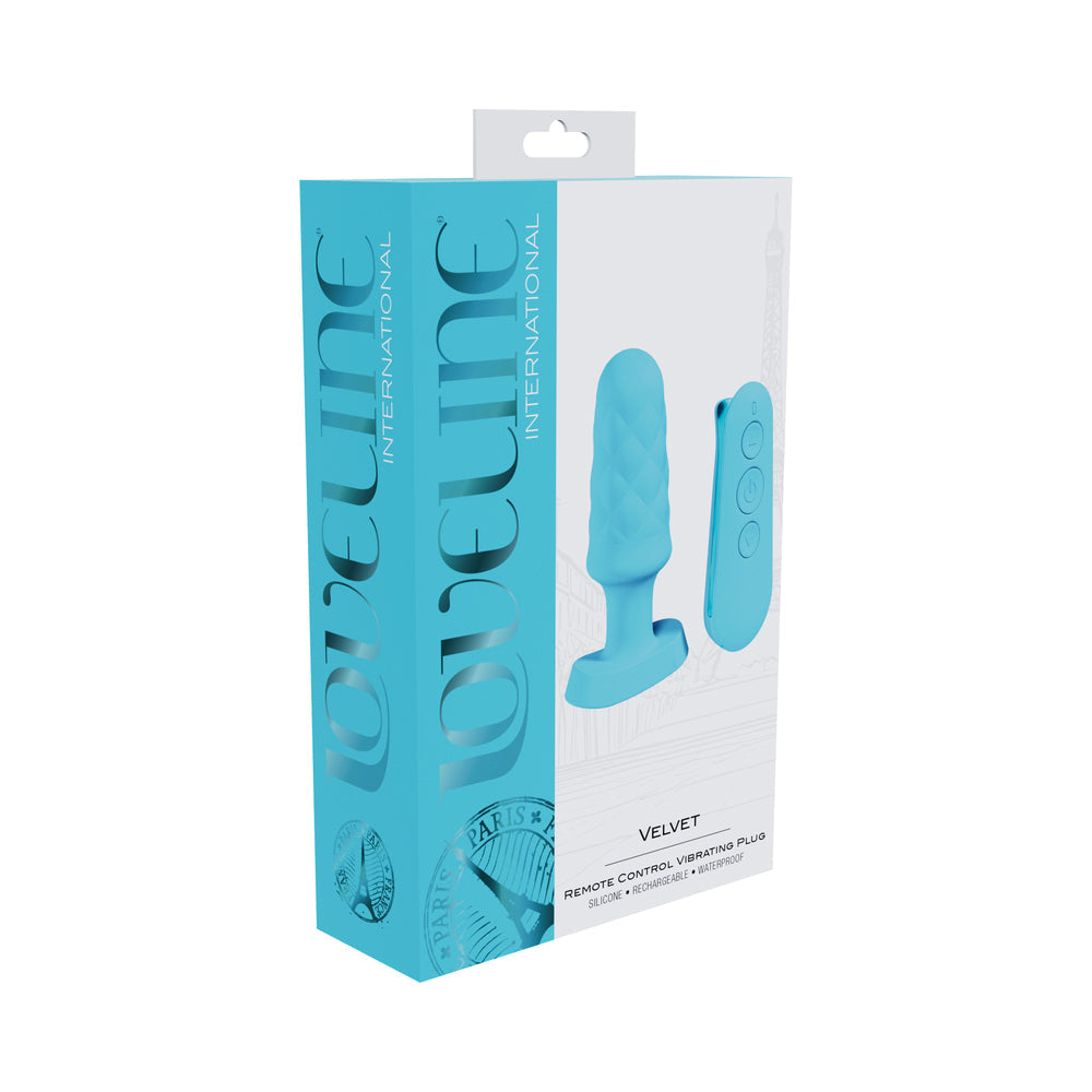 Loveline Velvet Remote Control Vibrating Plug - Blue
