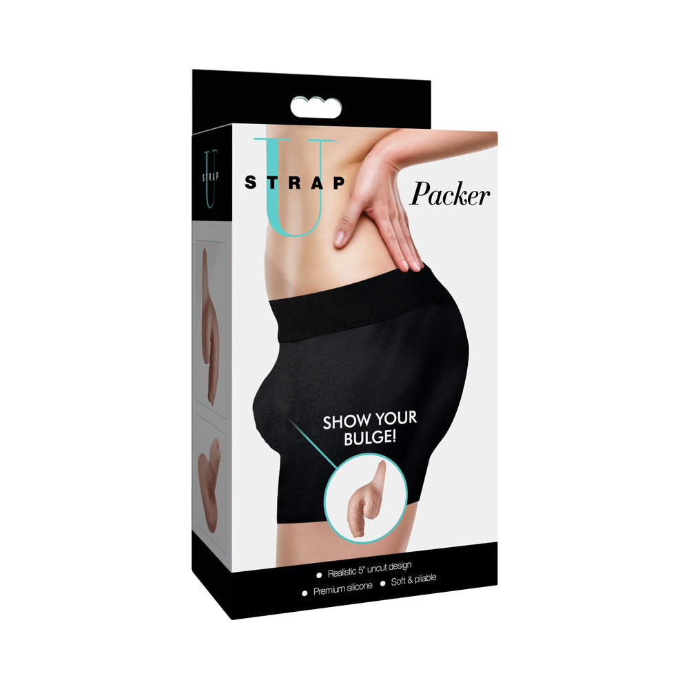 Strap U 5.1in Uncut Silicone Packer Dildo Light