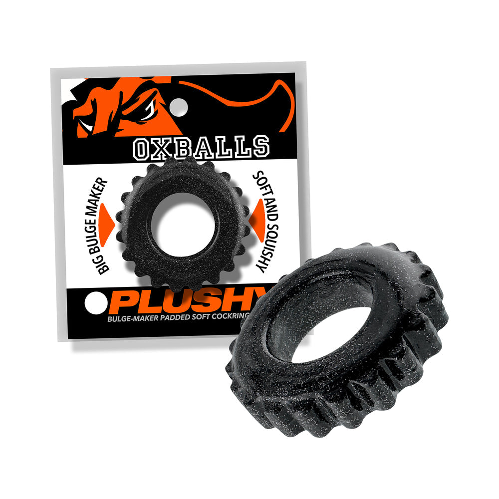 Oxballs Plushy Comfort Cock Ring - Black Mica