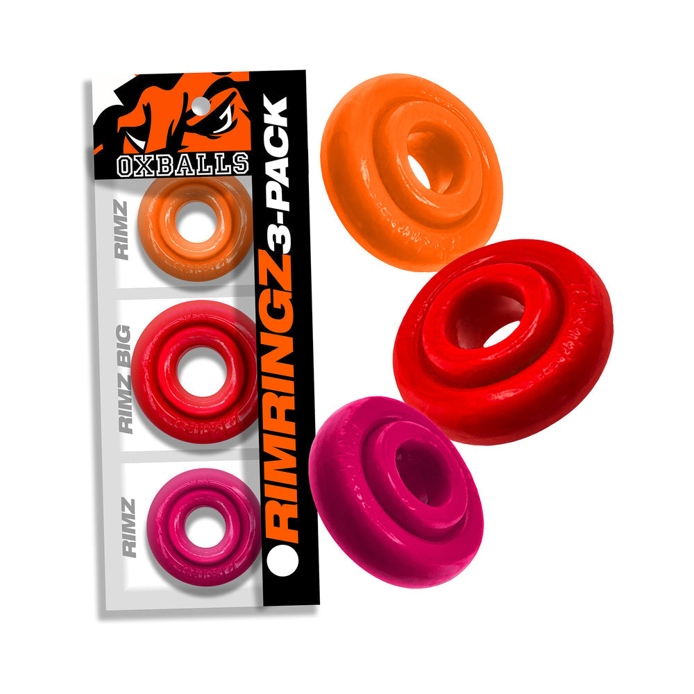 RIMRINGZ Multi-Size Cock Ring Set - Fire Hots