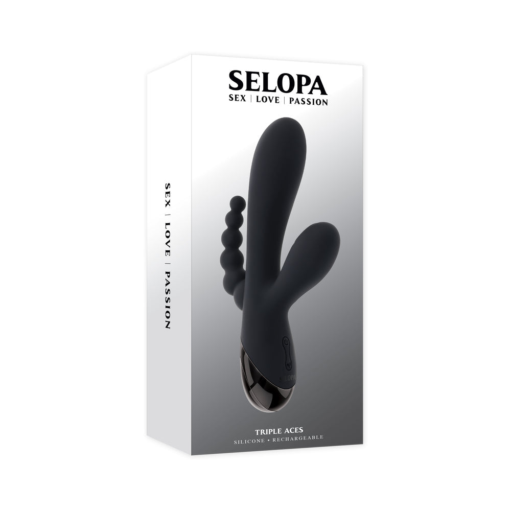 Triple Shaft Vibrator - Selopa Triple Aces Black