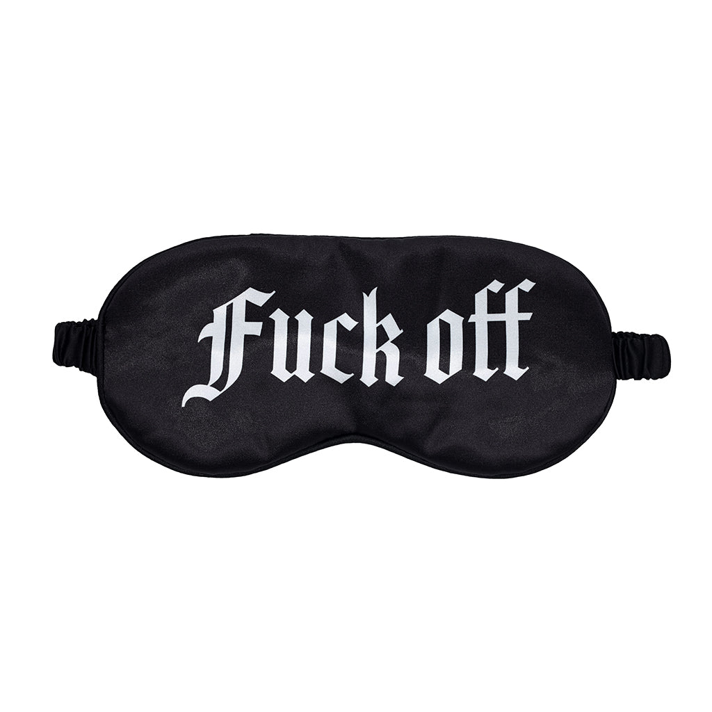 Ouch! Satin Black Printed Mask - Fuck Off