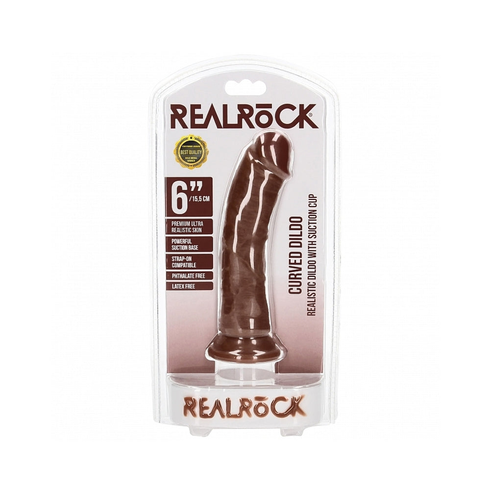 RealRock 7in Cock Curved Brown Dildo