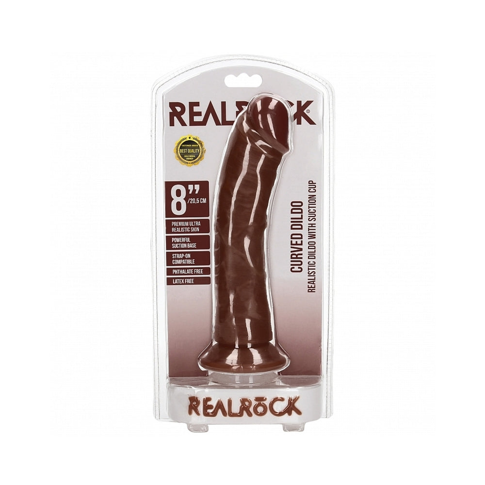 RealRock 9in Cock Curved Brown Dildo