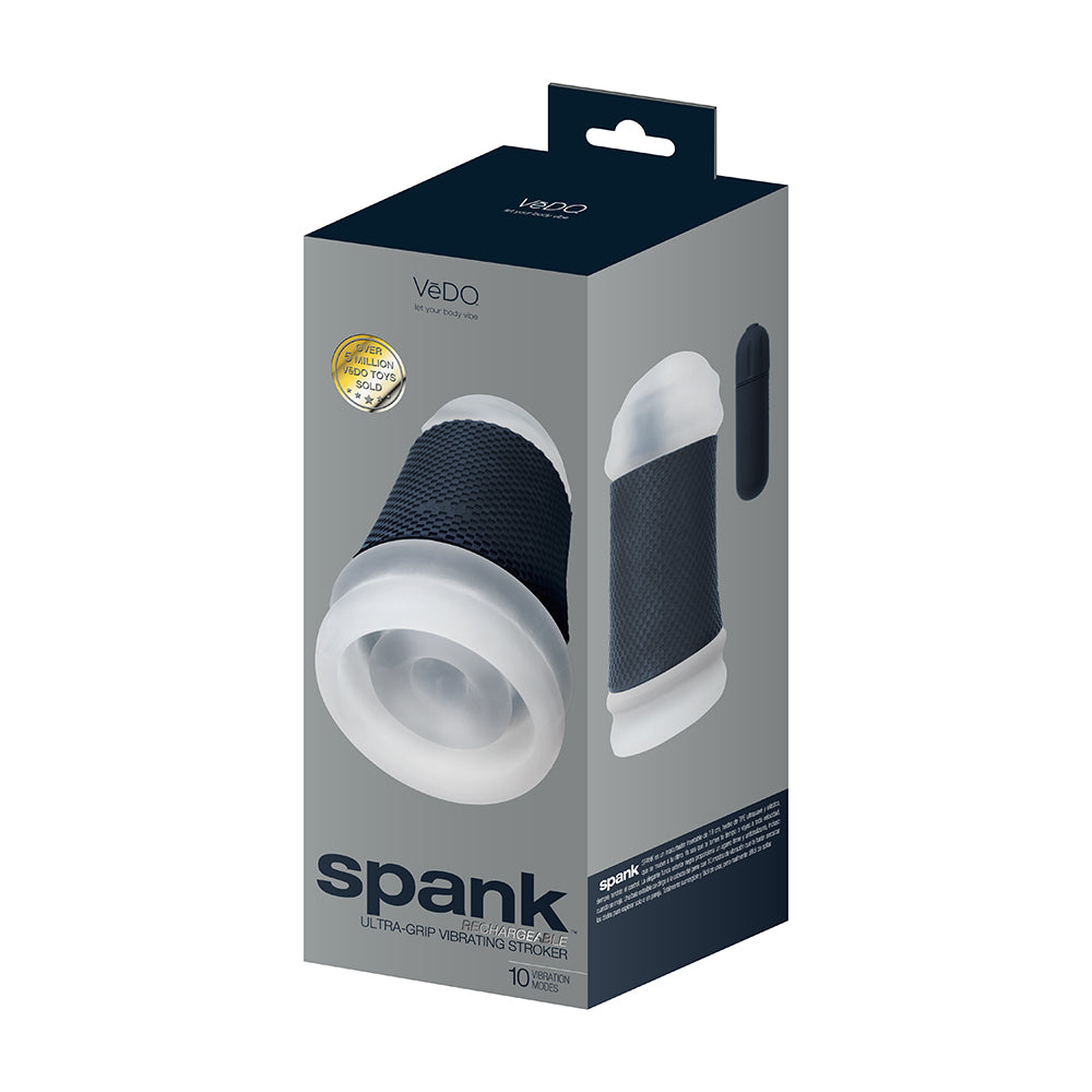 VeDO Spank Rechargeable Vibrating Stroker - Clear