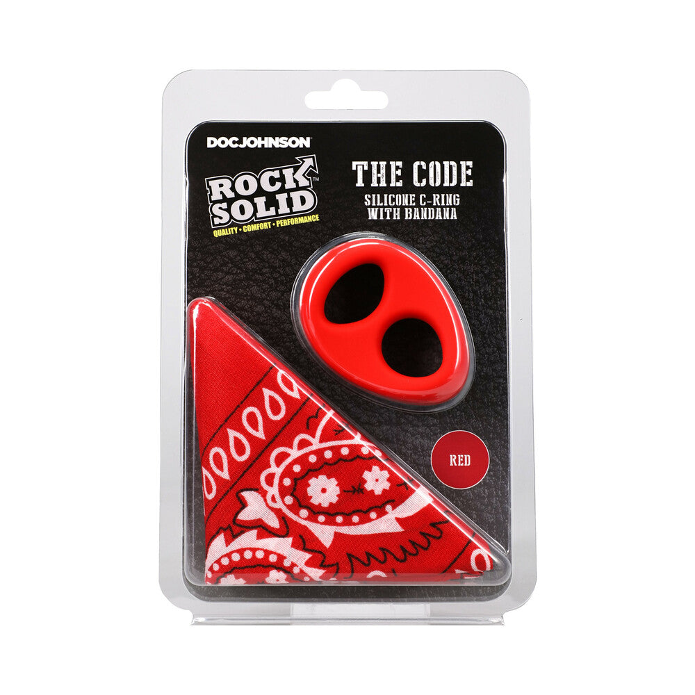 Rock Solid The Code Cock Ring with Bandana Red/Black