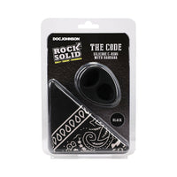 Rock Solid The Code Cock Ring with Bandana Black