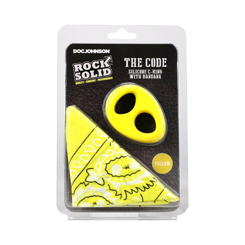 Rock Solid The Code Cock Ring with Bandana Yellow/Black