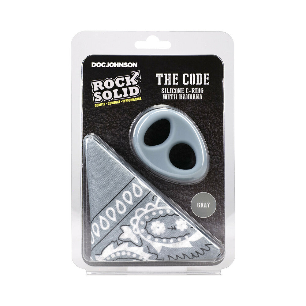 Cock Ring and Bandana Set - Rock Solid The Code C-Ring GryBk
