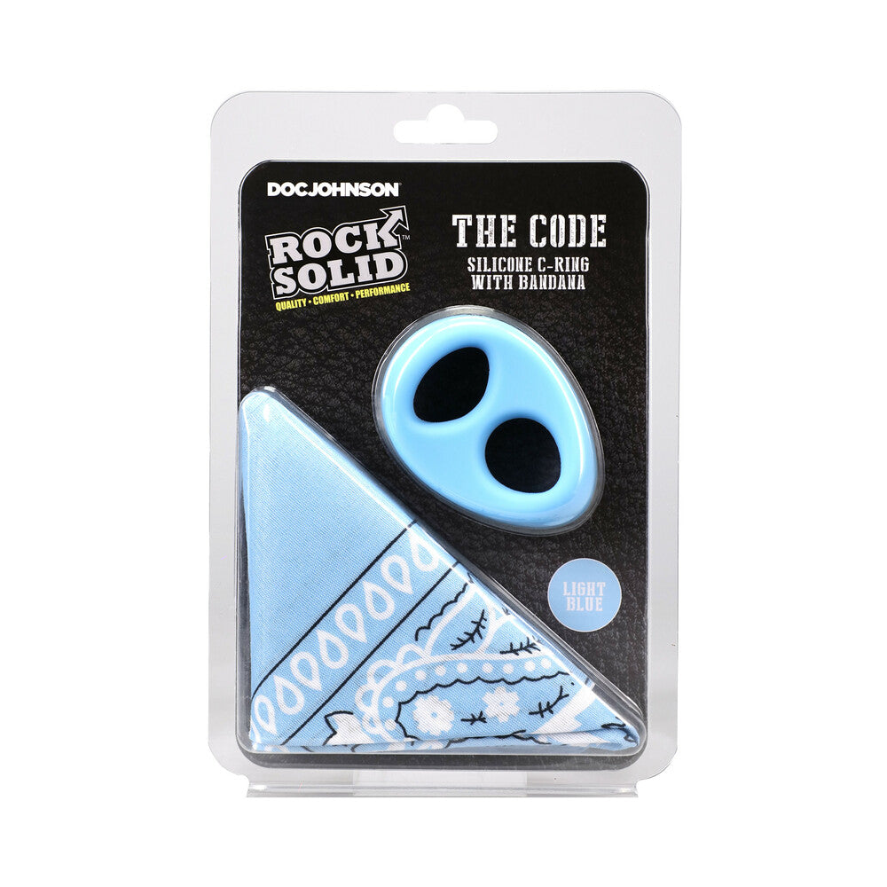 Cock Ring and Bandana Set - Rock Solid The Code C-Ring BluBk